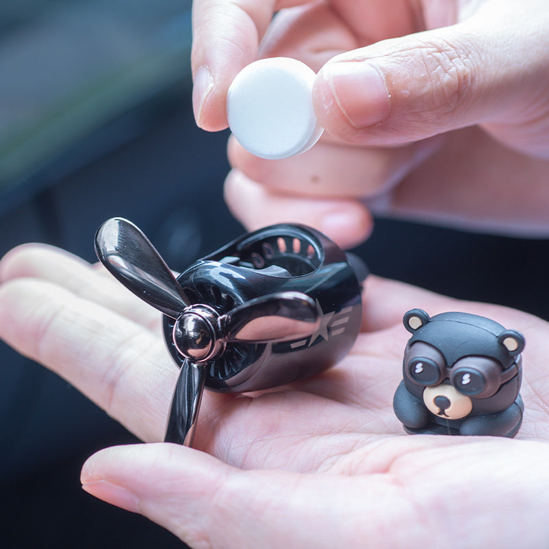 Hako Bear Airplane Car Aromatherapy Cartoon Cute Creative Little Black Bear Pilot Car Air Outlet Perfume