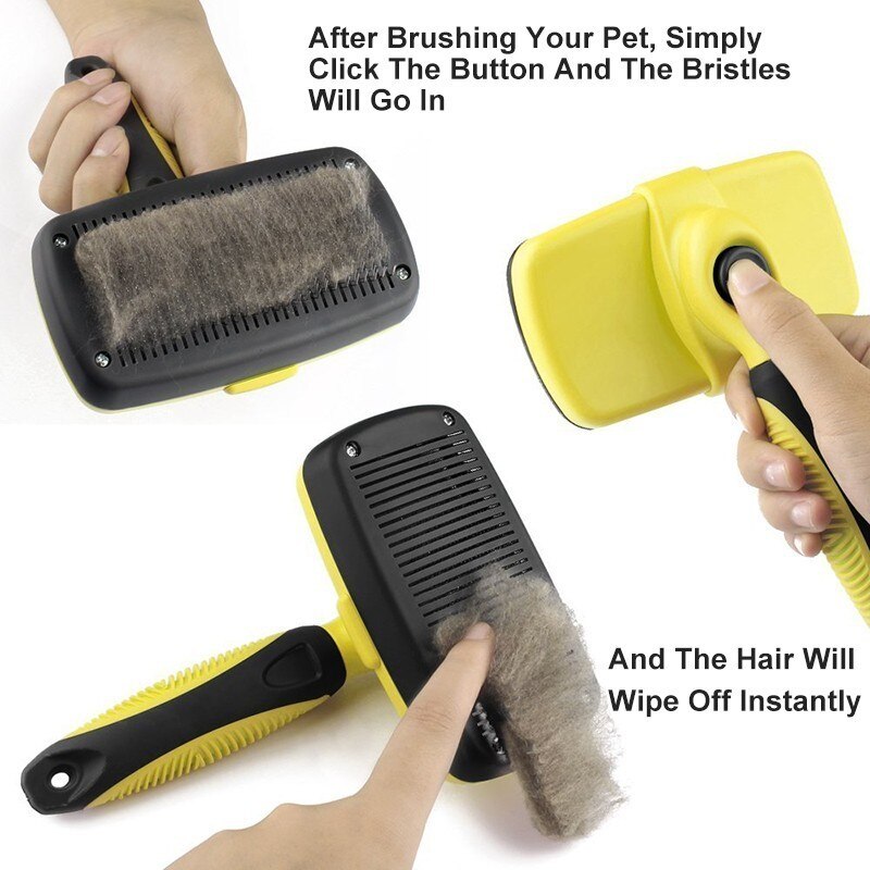 Benepaw Premium Self Clean Hair Dog Brush Slicker Comfortable Small Large Dog Comb Pet Grooming Tools Cat Fits Various Hair